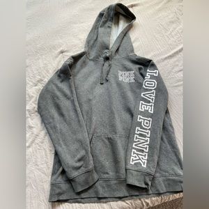 Pink by Victoria Secret size medium gray hoodie